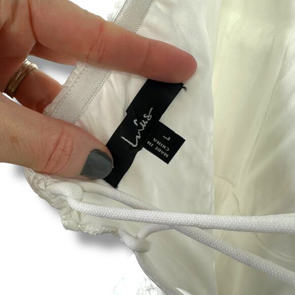 Lulus NWOT Aramis White Embroidered Lace Strapless Bustier Midi Dress Large - Picture 6 of 10